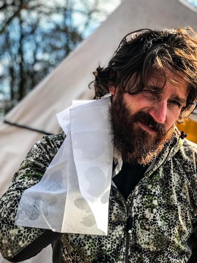 Shower Pouch XL (2' x 1') Bathing Body Wipes for Adults – Aloe-Infused Heatable & Reusable Bath Wipes for Camping, Travel, Outdoor – (20 Pack) Variety Scents