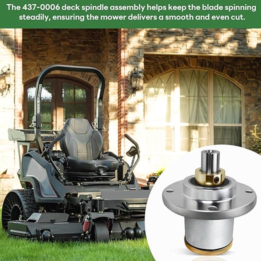 437-0006-00 Blade Spindle Assembly, Compatible with Spartan mowers 2017-2022 RZ, 2019 RZ Tuff Torq, 2019-2022 RZ Pro, 2020-2022 RZ HD Models.Spindle Model: 437-0006-00