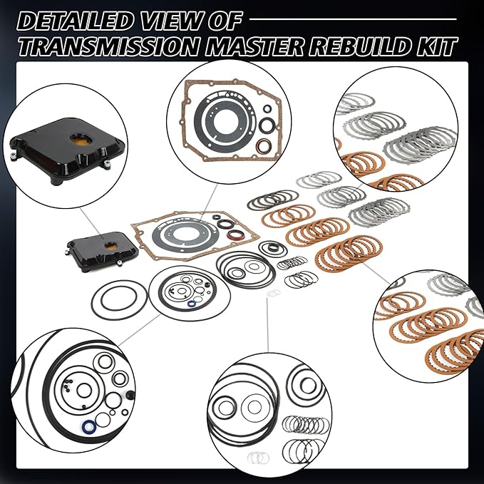 68332423AA 42RLE Transmission Master Rebuild Kit with Gasket Friction Clutches Filter Fits for 2005-2010 Chrysler 300,2009-2010 Challenger,2006-2010 Charger,Jeep,Mitsubishi,Ram OE 68332423AA