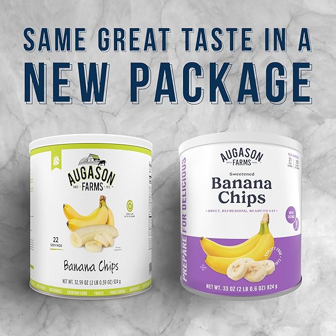 Augason Farms Sweetened Banana Chips Can, Emergency Food Supply, Everyday Meals, 31 Servings (Packaging May Vary)