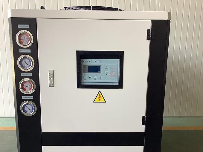 10HP Industrial Air-Cooled Water Chiller 220V 3-Phase 60hz |121,472 BTU Cooling Capacity, R407C Refrigerant, Precise Temperature Control 41°F-95°F for Industrial Process Cooling