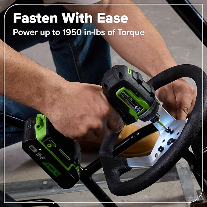 Greenworks 24V Cordless Brushless 8PCs Combo, Drill+Impact Driver+Circular Saw+Recip Saw+Jig Saw+Sander+Flashlight+Oscillating Tool (2) 2.0Ah+4.0Ah Batteries (24,000mAh Power Bank) 65W USB-C Charger