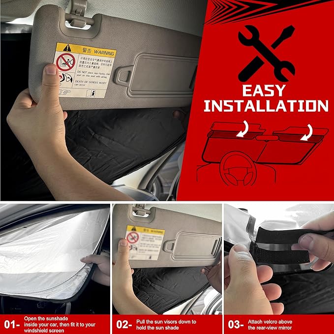 Windshield Sun Shade for 2012-2015 Honda Civic Foldable Sun Sunshade for Car Front Window Blocks UV Rays and Heat Automotive Interior Protector Custom Fit Accessories