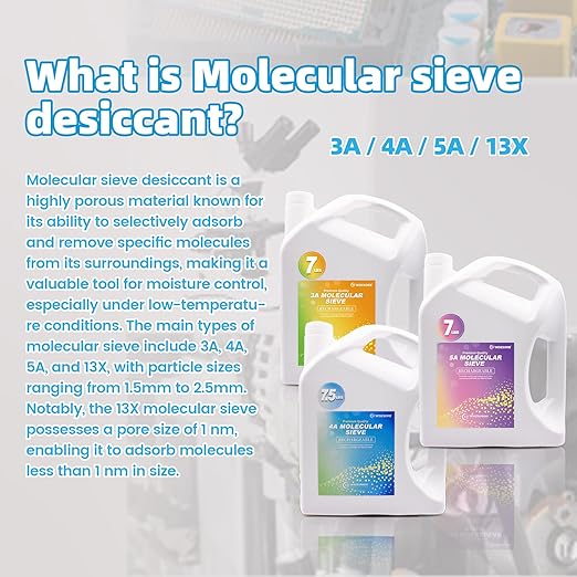 14 LBS 3A Molecular Sieve Desiccant Beads, Reusable Dessicant Dehumidifiers Desiccant Moisture Absorber, 2 Pack of 7 LBS