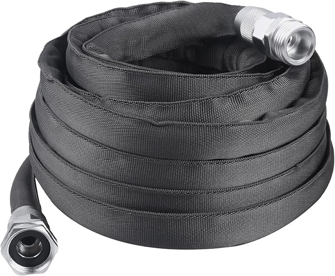 Garden Fabric Woven Hose 25ft,50ft Is A Lightweight Water Hose With A 5/8'' Flexible, Heavy-Duty Design And 3/4 Solid Fittings. This Hose Is Ideal For Lawns, Gardens, Plants, Car Washes (25ft)