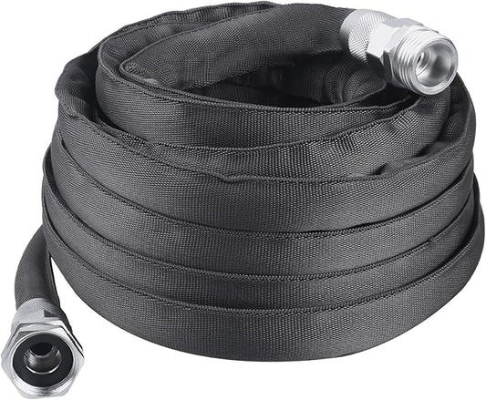 Garden Fabric Woven Hose 25ft,50ft Is A Lightweight Water Hose With A 5/8'' Flexible, Heavy-Duty Design And 3/4 Solid Fittings. This Hose Is Ideal For Lawns, Gardens, Plants, Car Washes (25ft)