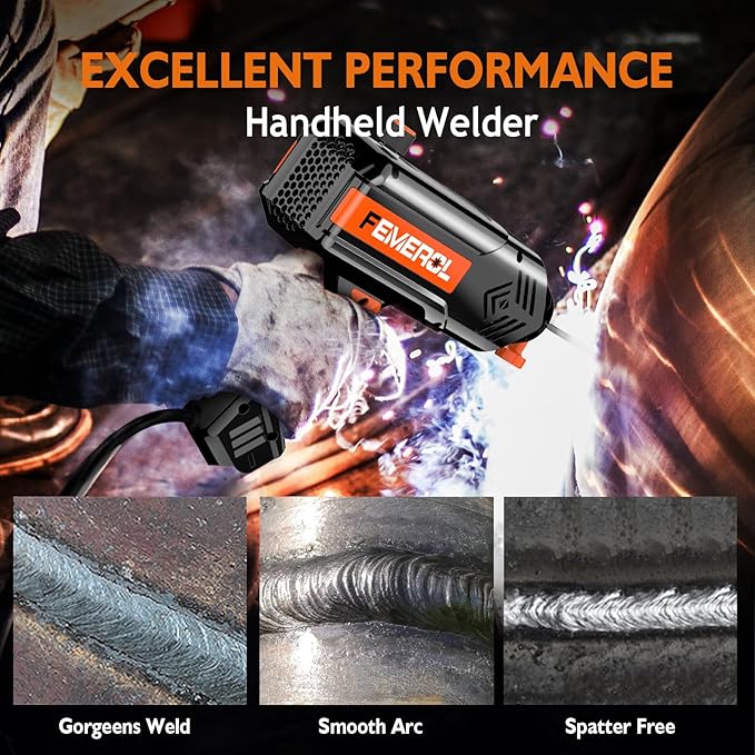 Welding Machine 110V,Handheld Welder, 120A Portable Stick Welder, Hand Held Welder Machine IGBT Inverter Digital Display with Welding Tool Set and Toolbox