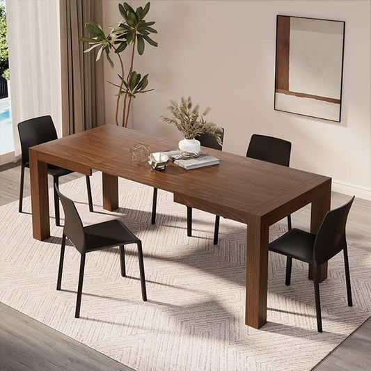 Mobili Fiver, Iacopo Extendable Dining Table, 55.1(86.6) x35.4 in, Walnut, Made in Italy