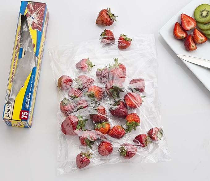 Disposable Plastic Storage Bags With Original Twist Tie, 1 Gallon Size, 300 Bags, Great Thanksgiving For Home, Office, Vacation, Traveling, Sandwich, Fruits, Cake, Cookies, Or Any Snack