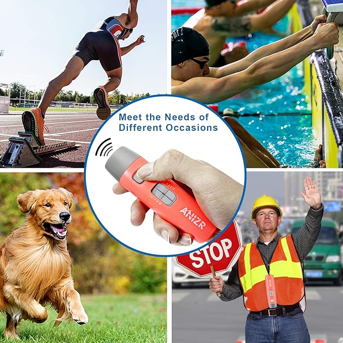 ANIZR Electronic Whistles with Lanyard,Adjustable 3 Tone & 3 High Volume Hand Emergency Whistle Basketball Referee Whistle for Coach,Teacher,Police,Outdoor Camping Boating Hiking(with Battery)