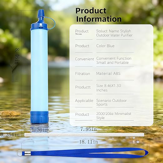 Personal Water Filter Straw S2, Equipped with 1 Life Straw, Lightweight Outdoor Camping Team Family Travel Essentials, Tactical Gear, Survival Filtration Portable Gear, Emergency Preparedness