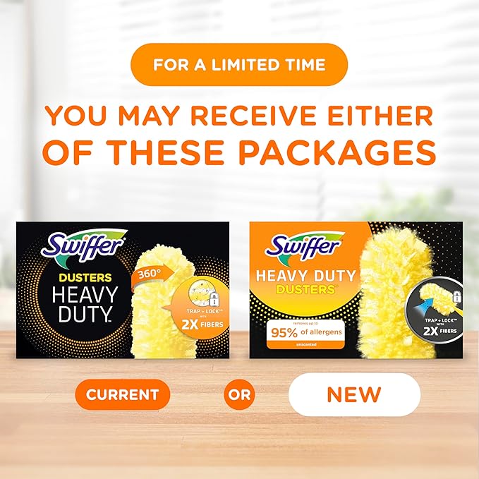 Swiffer Dusters Heavy Duty Multi-Surface Duster Refills for Cleaning, Unscented, 11 Count (Pack of 3)