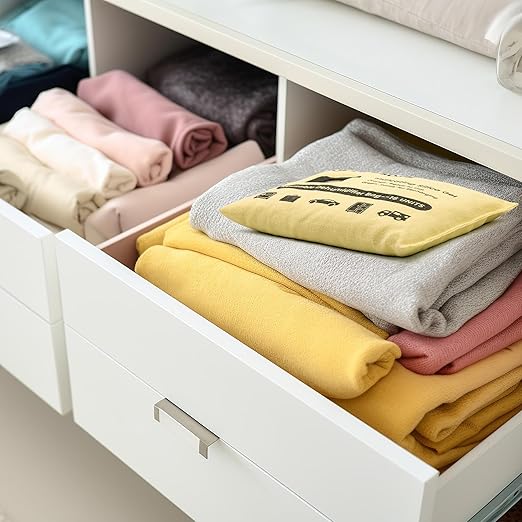 4 Pack 500G Reusable Silica Gel Desiccant Dehumidifier Bags, Color Indicating Moisture Absorbers for Car, Closet, Basement & Garage, Microwave Rechargeable Reusable Drying Bags