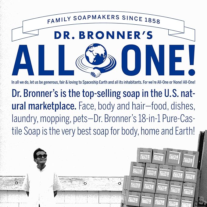 Dr. Bronner's Magic Soap-Pure-Castile Liquid Refill (Eucalyptus, 32 ounce, 2-Pack) - Regenerative Organic Certified Oils, For Body, Hair, Laundry, Pets & Dishes, Concentrated, Vegan, Non-GMO