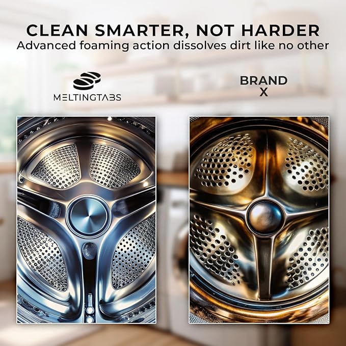 Washing Machine Cleaner Tablets – Deep Clean Washer Descale, Laundry Tub Cleaning Solution, Smell Fresh, Eliminates Buildup & Dirt, For Front & Top Load Washers, Easy-to-Use, 24 Pack, unscented