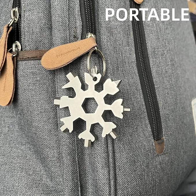 Gifts for Men, FODARSAI 18-in-1 Snowflake Multitool, Stocking Stuffers for Men, Cool Camping Tool Gadgets for Men, Unique Gifts for Dad, Husband, Boyfriend (Silver), FSM001