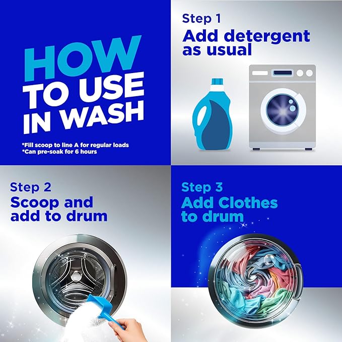 OxiClean Triple Action Versatile Stain Remover Powder, Use with Detergent, Removes Tough Stains like Grease, Blood and Grass, Brightens Colors and Whites, Chlorine Free, 4 lbs