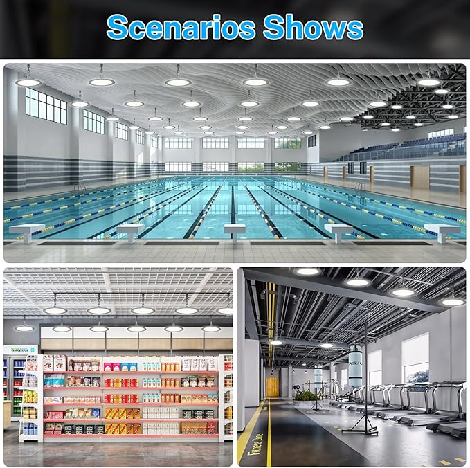 Supber Bright 200W UFO LED High Bay Light, 28000 LM with US Plug 5ft Cable,5000K AC100-277V LED Shop Light for Garage Warehouse Workshop LED Commercial Fixture