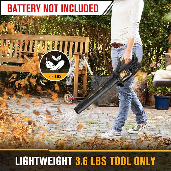 Cordless Leaf Blower Compatible with Dewalt 20V Max Battery 400CFM Electric Leaf Blower Cordless, Variable Speed, Turbo Mode, Battery Powered Leaf Blowers for Lawn Care, Yard(Tool Only)