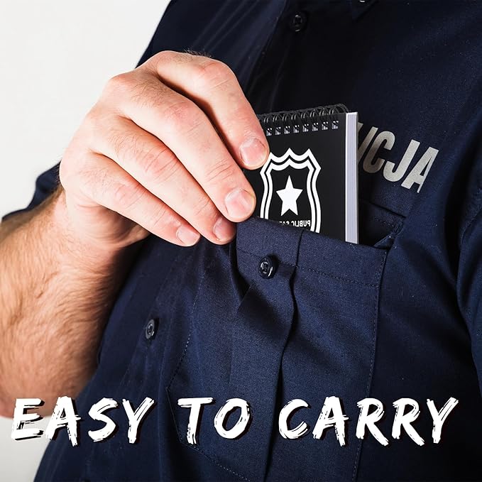 Teling 12 Pcs Public Safety Police Field Interview Notebook Report Notepad for Law Enforcement Officer Gifts Ticket Book Notebook Cop Interview Equipment Accessories, 70 Sheets/ 140 Pages(4x7 Inch)