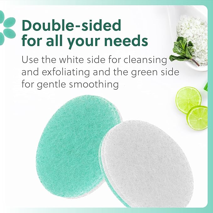 Impresa Double Sided Body Sponge - Scrub Sponge 6 Count White & Blue Puff Pads - Buff Puff Style Exfoliating Pads for Dead Skin & Dirt Removal