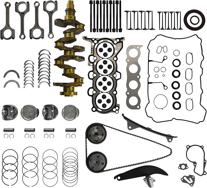 G4NA 2.0L Engine Overhaul Rebuild Kit W/Crankshaft Rods Pistons Timing Chain Kit Head Gasket Set Fit For Hyundai Elantra Tucson Kia Soul Forte 2014-2019 23110-2E501,623V6-2EH00