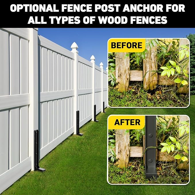6PCS Fence Post Repair Kit, Heavy Duty Fence Post Repair Stakes, Anchor Ground Spike for Fix Broken Wooden Support