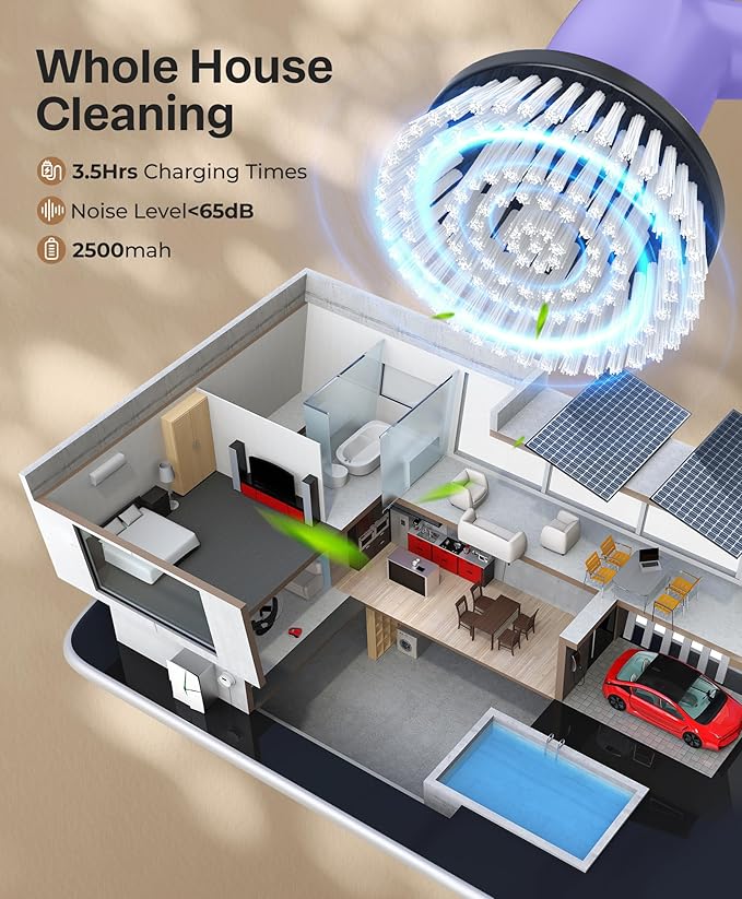 LyriFine Electric Spin Scrubber, New Full-Body IPX7 Waterproof Bathroom Cleaner Brush, Shower Scrubber with Long Handle & 2 Speed, Heads Replacement, Cleaning Supplies for Tub Shower Tile Floor