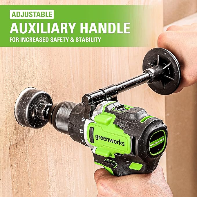 Greenworks 24V Cordless Brushless 1/2" Drill Driver (Metal Chuck /800 in.-lbs. /21 Clutch Position/LED Light), Tool Only