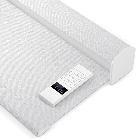 Zshine Motorized Blackout Window Blinds Customize Width (23-95 Inches) Remote Control Wireless and Rechargeable Roller Shades Blinds for Windows, Home, Office, Hotel, Club, Restaurant(82141E)
