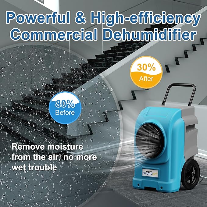 AlorAir 270 Pints Commercial Dehumidifiers Smart Wi-Fi with Pump, Up to 3,000 Sq.Ft Coverage for Large Room or Basements, Industrial Dehumidifier with Drain Hose, 5 Years Limited Warranty