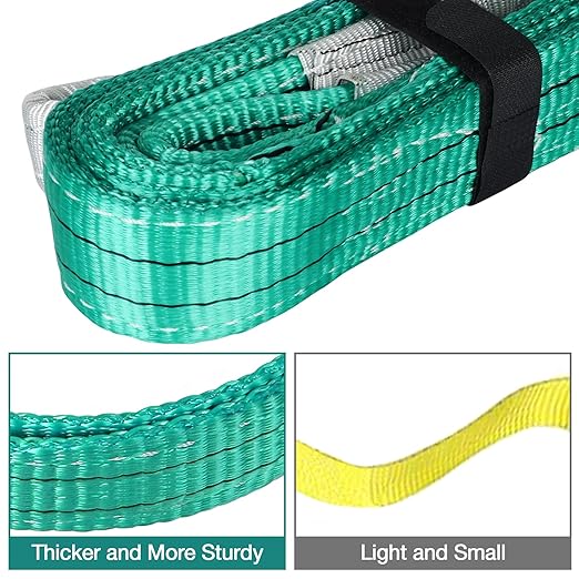 Lift Sling Straps,2" x 15' Heavy Duty Flat Eye Lift Sling, Lifting Straps Nylon Tree Saver Recovery Strap Web Sling Winch Strap