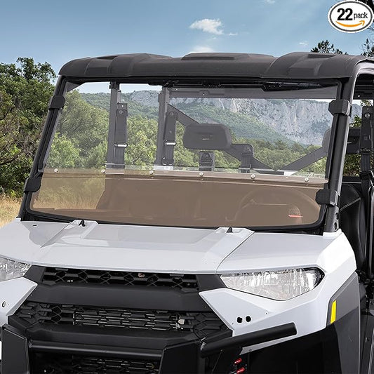 KEMIMOTO 2-IN-1 Front Windshield Full to Half Compatible with Ranger 1000 /XP/Crew 2017-2025, Anti-glare UV-Proof Scratch-Resistant Compatible with Polaris Ranger 900 570 2013-2019 Accessories