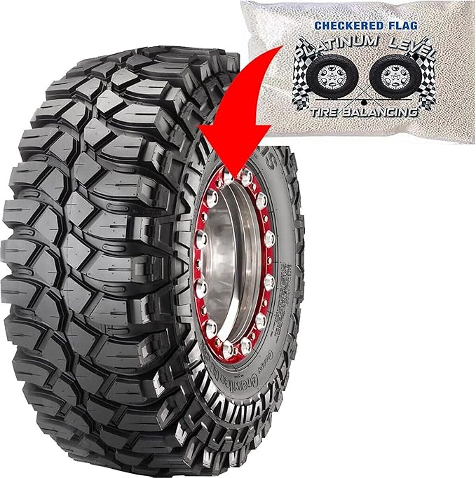 Checkered Flag Tire Balancing Beads 12oz, Case of 12-12oz Bags, 144oz Total Balance Beads for Semi Truck, Off-Road Vehicles, Tire Beads Include (12) Caps and Filtered Valve Cores