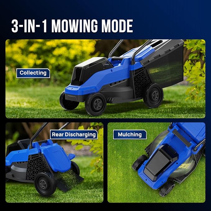 Wild Badger Power 40V 14″ Cordless Lawn Mower Brushless,2,368 sq ft/0.049 ac,1×4.0Ah Battery & Fast Charger, 5-Position Height,for Townhomes & Small Yards
