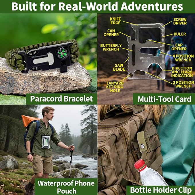 Survival Advent Calendar 2025 for Men – 24 Days Countdown Gift Box for Boyfriend or Husband | Unique Survival Kit & Mini Tools Cool for Men, Teen Boys & Adults