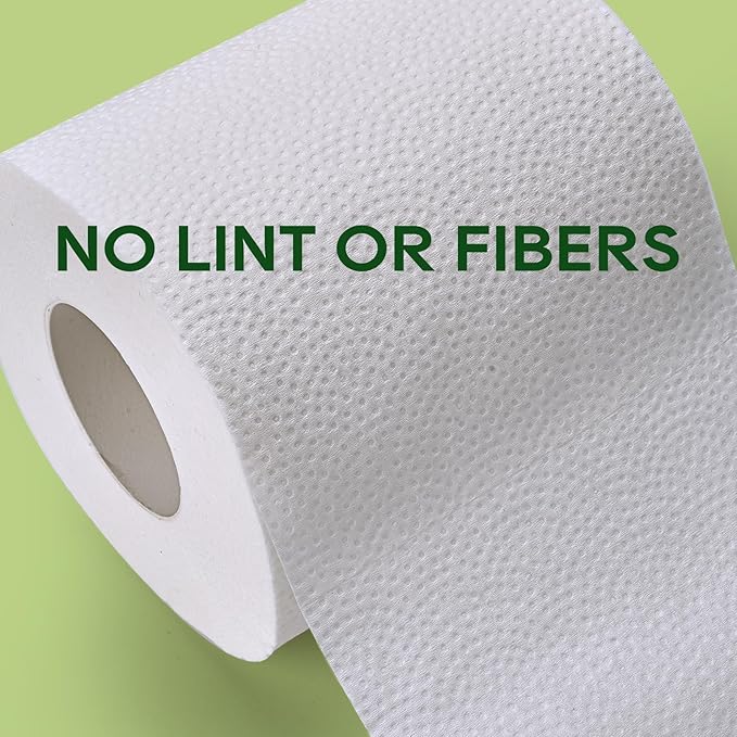 ECOLipak Bamboo Toilet Paper, Septic Safe Toilet Tissue, 16 Double Rolls, 320 Sheets Per Roll, Tree Free, Non Toxic, 2 Ply, Soft and Absorbent, Eco Friendly Dye-Free Paper