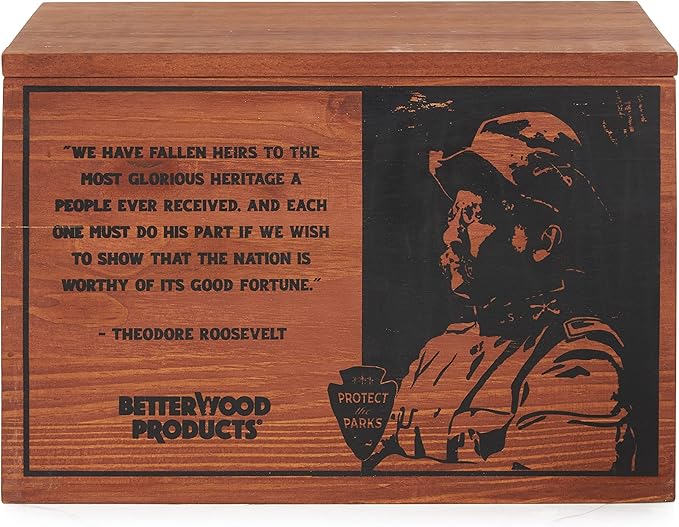 Better Wood Products Limited Edition Protect The Parks Series All Natural Fatwood Fire Starter Sticks, 13 Pound Wooden Crate, Yellowstone