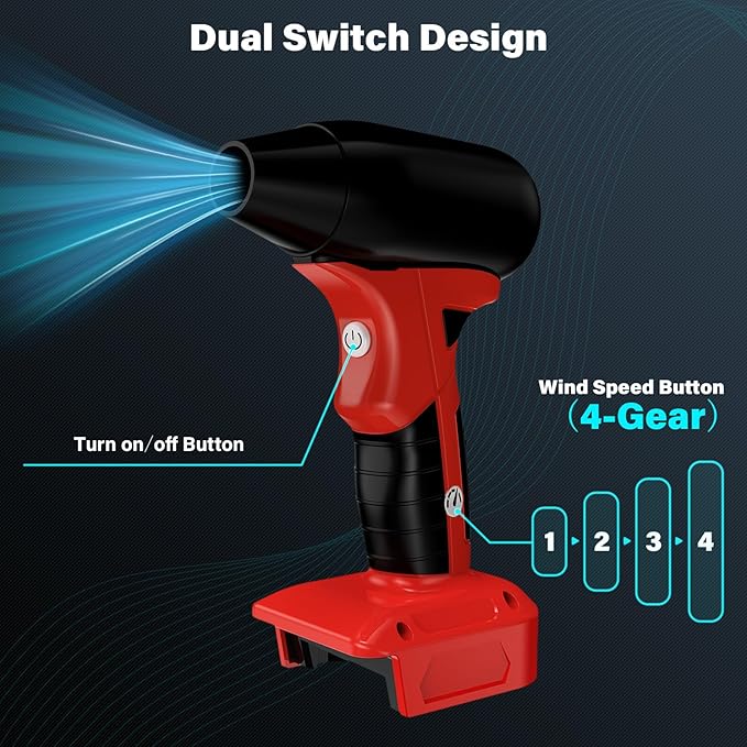 Jet Dry Blower for Milwaukee M-18 18V Battery,130000RPM Electric Air Duster, Jet Fan Blower for Computer Key Board Cleaning,Car Drying,Camping,Outdoors(No Battery)