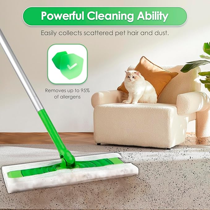 (200 Count) Disposable Dry Sweeping Cloths Pads Compatible with Swiffer Sweeper, Sweeper Dry Mop Refills, Dry Mop Pads for Floor Mopping and Cleaning, Electrostatic Cloths, 12.2 x 8.66 inch