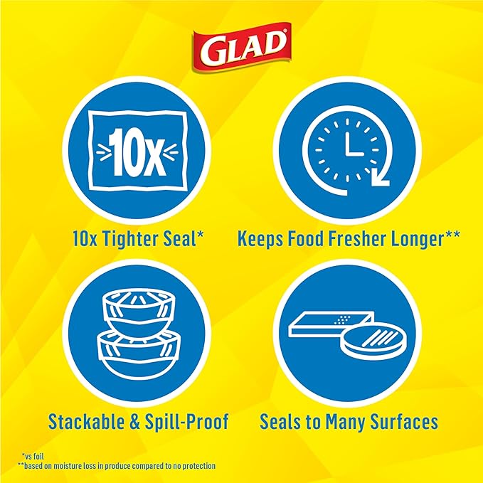 Glad Press'N Seal Food Plastic Wrap, 70 Square Foot Roll (Package May Vary) (Pack of 12)