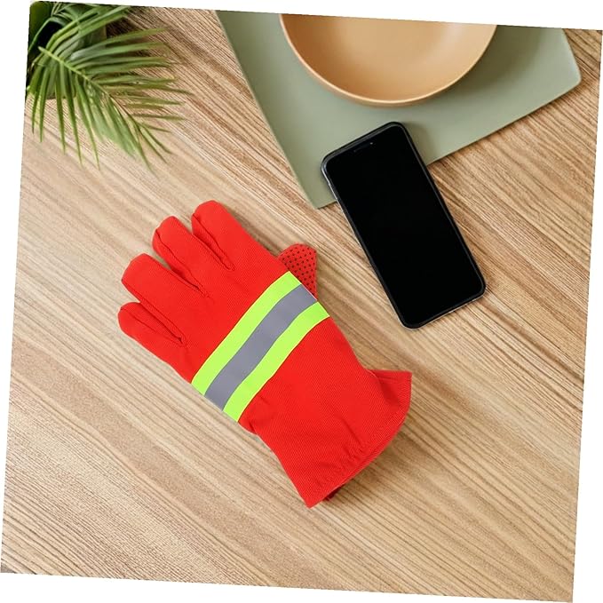 2 Pairs Heat Resistant Firefighter Gloves with Breathable Lining for Men and Women Fire-Resistant Protective Gear for High Temperature Firefighting and Rescue Operations