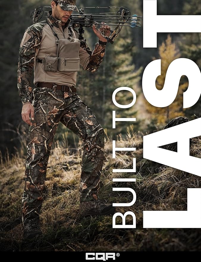 CQR Men's Tactical Pants, Water Resistant Ripstop Cargo Pants, Lightweight EDC Work Hiking Pants, Outdoor Apparel