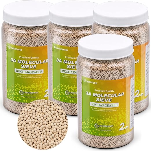 8 LBS 3A Molecular Sieve Desiccant Beads, Dehumidifier Moisture Absorbers, 4 Pack of 2 LBS
