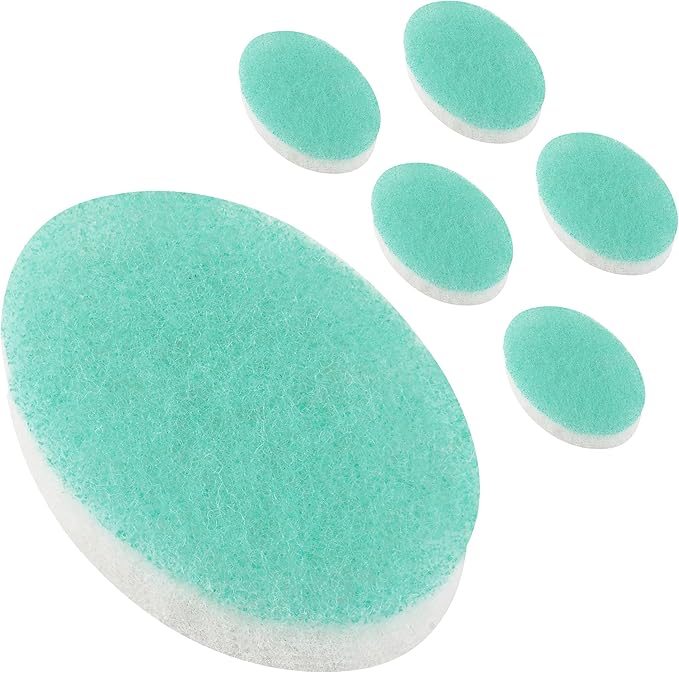 Impresa Double Sided Body Sponge - Scrub Sponge 6 Count White & Blue Puff Pads - Buff Puff Style Exfoliating Pads for Dead Skin & Dirt Removal