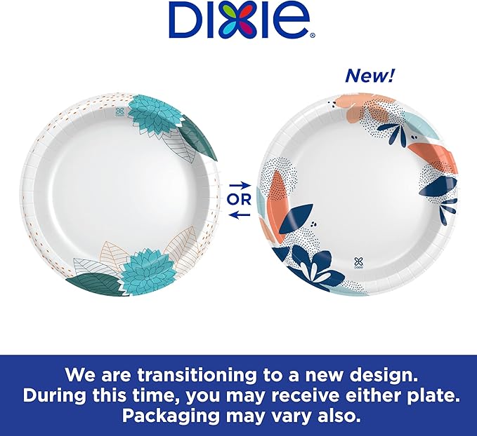 Dixie Large Paper Plates, 10 Inch, 86 Count (Pack of 2), 2X Stronger*, Microwave-Safe, Soak-Proof, Cut Resistant, Disposable Plates For Everyday Breakfast, Lunch, & Dinner Meals