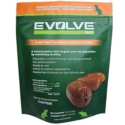 Evolve Rat Birth Control Soft Bait Sausages – 3 lbs | Scientifically Proven Rat Population Control | Not a Poison, Eco-Conscious, Long-Term Population Management
