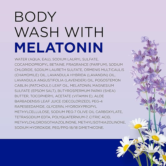 Dr Teal's Body Wash with Pure Epsom Salt, Sleep Blend with Melatonin, 24 fl oz (Pack of 4)