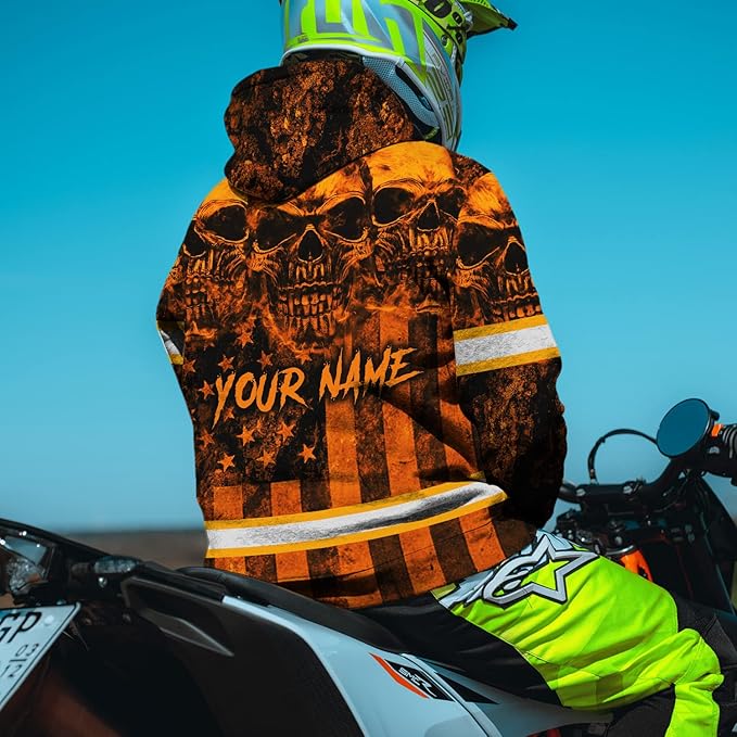 Color US Flag High Visibility Hoodie for Men Women Reflective Tapes Safety Workwear for Worker Runner Patriotic