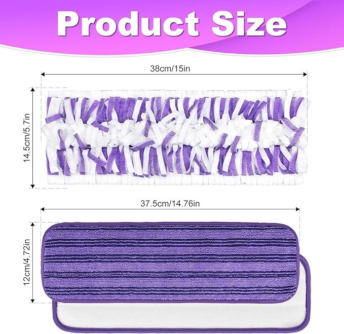 Mop Pads Refills for Swiffer Power Mop, 11 Count Refill Pads for Swiffer Powermop Contains 9 Disposable Mop Pads Refills for Power Mop and 2 Reusable Mop Pads for Power Mop, Refill Pads for Powermop